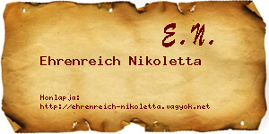 Ehrenreich Nikoletta névjegykártya
