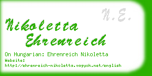 nikoletta ehrenreich business card